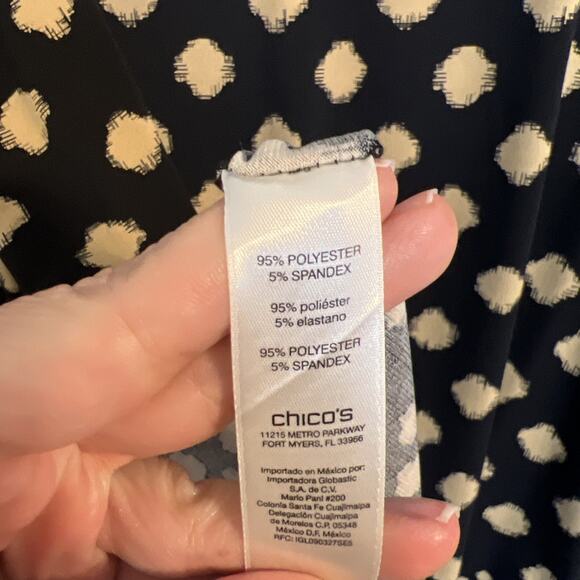 Chico's Womens Boho Artsy Blouse Size XL Stretch Cold Shoulder Multi Color - Picture 8 of 11